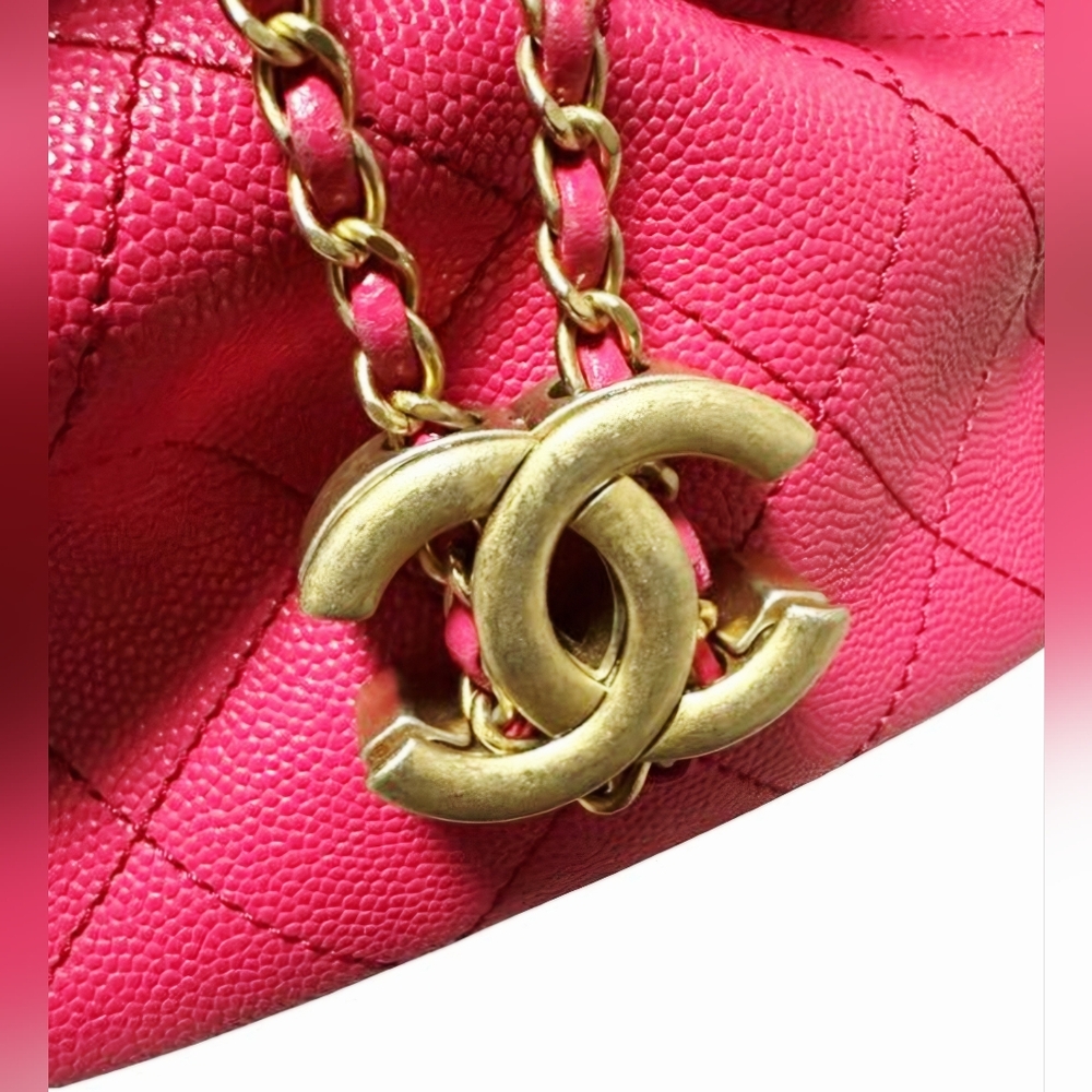 *SOLD* Chanel Pink Caviar Mini Bucket Bag - Picture 11 of 14